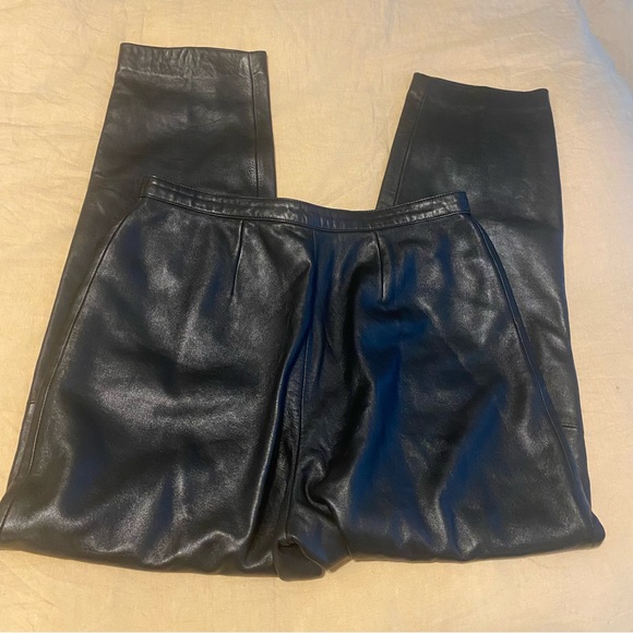VTG New Zealand Lambskin High Rise Leather Pants- size 16 - Picture 5 of 7